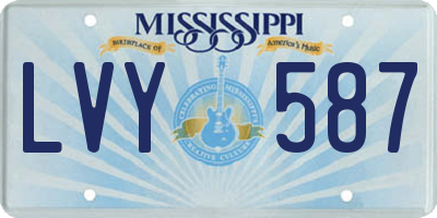MS license plate LVY587