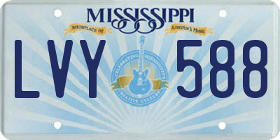 MS license plate LVY588