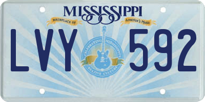 MS license plate LVY592