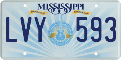 MS license plate LVY593
