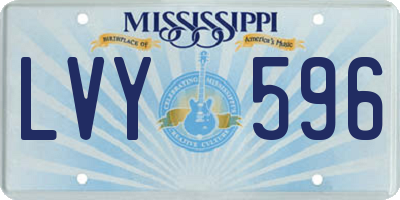 MS license plate LVY596