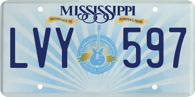 MS license plate LVY597