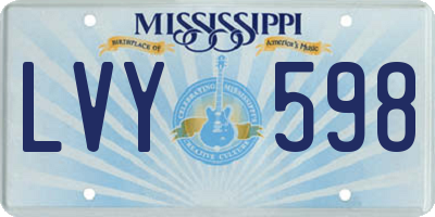 MS license plate LVY598