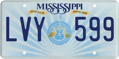 MS license plate LVY599