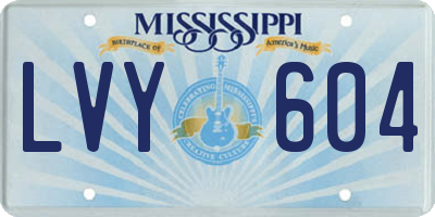 MS license plate LVY604