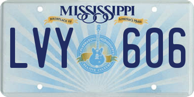 MS license plate LVY606