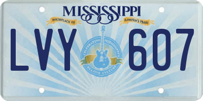 MS license plate LVY607