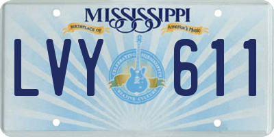 MS license plate LVY611
