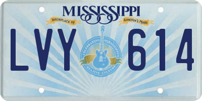 MS license plate LVY614