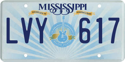 MS license plate LVY617