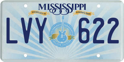 MS license plate LVY622