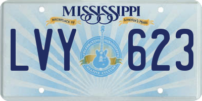 MS license plate LVY623