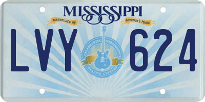 MS license plate LVY624