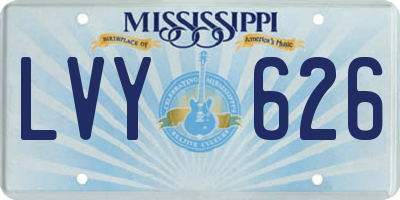 MS license plate LVY626
