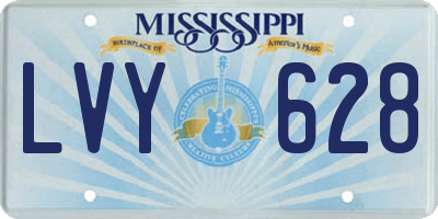MS license plate LVY628