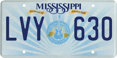 MS license plate LVY630