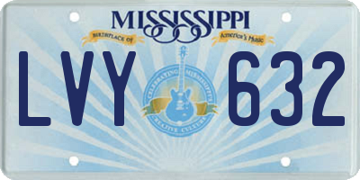 MS license plate LVY632