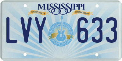 MS license plate LVY633