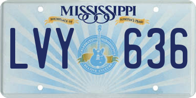 MS license plate LVY636
