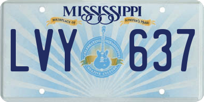 MS license plate LVY637