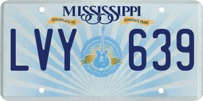 MS license plate LVY639