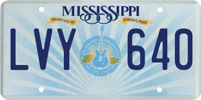 MS license plate LVY640