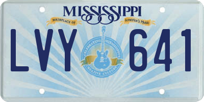 MS license plate LVY641