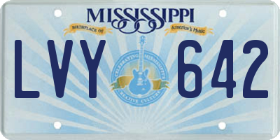 MS license plate LVY642