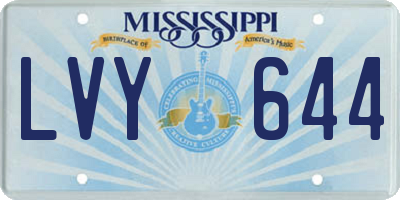 MS license plate LVY644