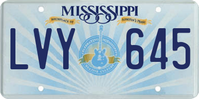 MS license plate LVY645