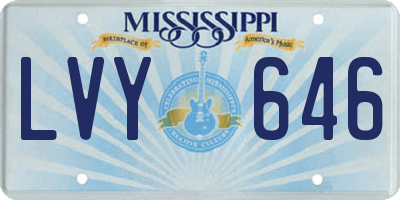 MS license plate LVY646