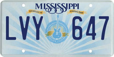 MS license plate LVY647