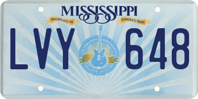 MS license plate LVY648