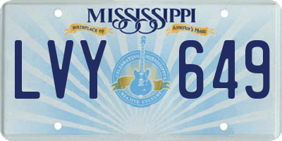 MS license plate LVY649