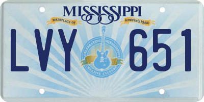 MS license plate LVY651