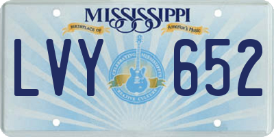 MS license plate LVY652