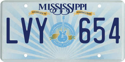MS license plate LVY654