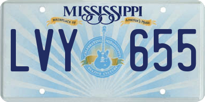 MS license plate LVY655