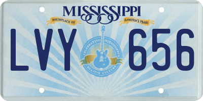 MS license plate LVY656