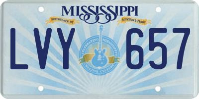 MS license plate LVY657