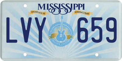 MS license plate LVY659