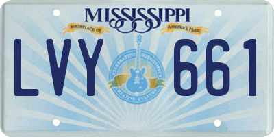 MS license plate LVY661
