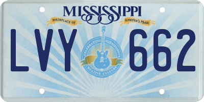 MS license plate LVY662