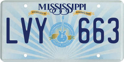 MS license plate LVY663