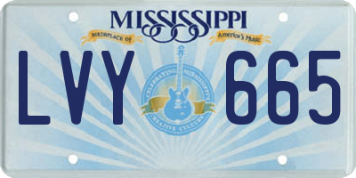 MS license plate LVY665