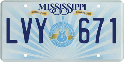 MS license plate LVY671