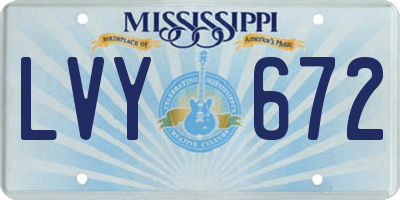 MS license plate LVY672