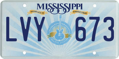 MS license plate LVY673