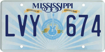 MS license plate LVY674