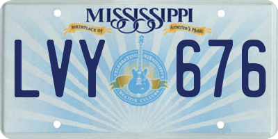 MS license plate LVY676